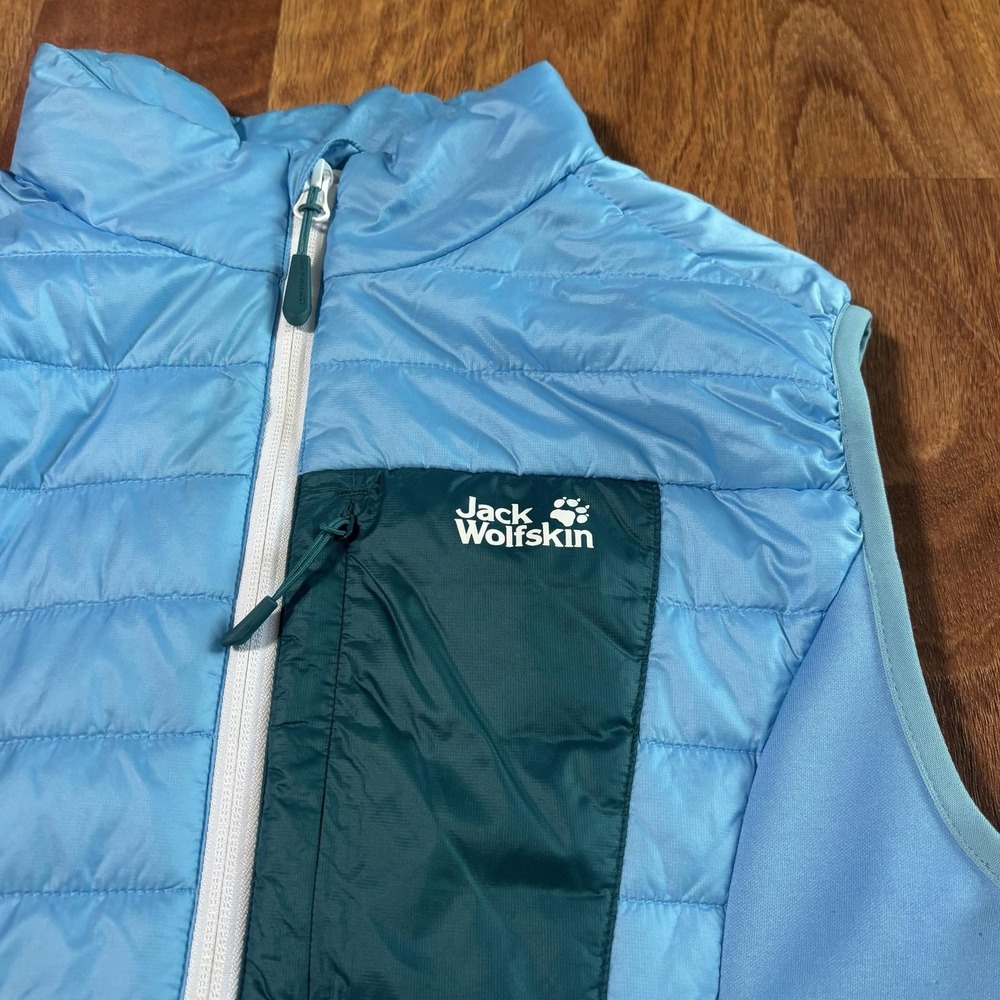 Jack Wolfskin Vest Womens Medium Blue Microguard Superloft Stormlock Insulated View 3
